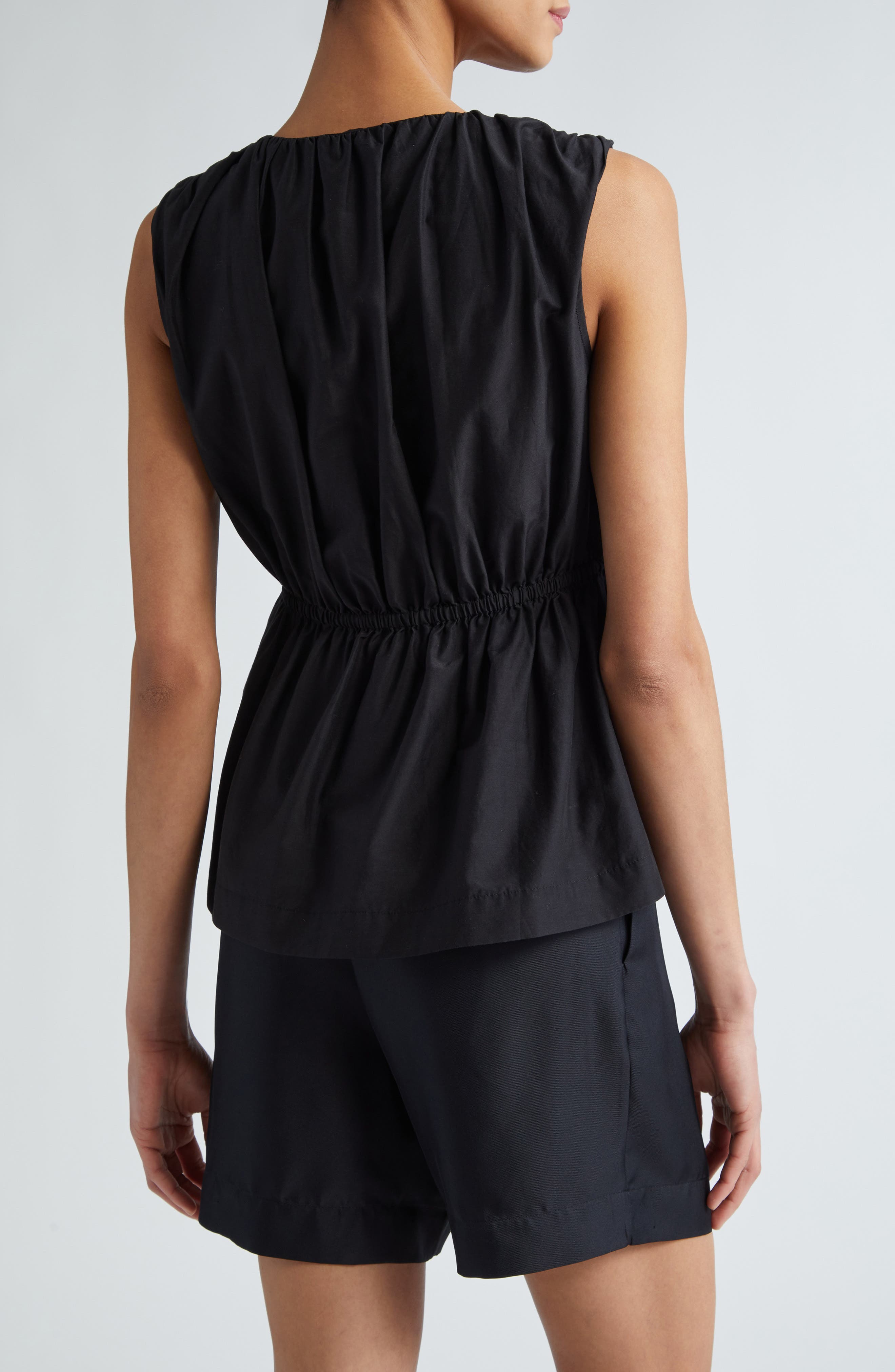 Loulou de Saison Athena Sleeveless Cotton & Silk Peplum Top (Women ...