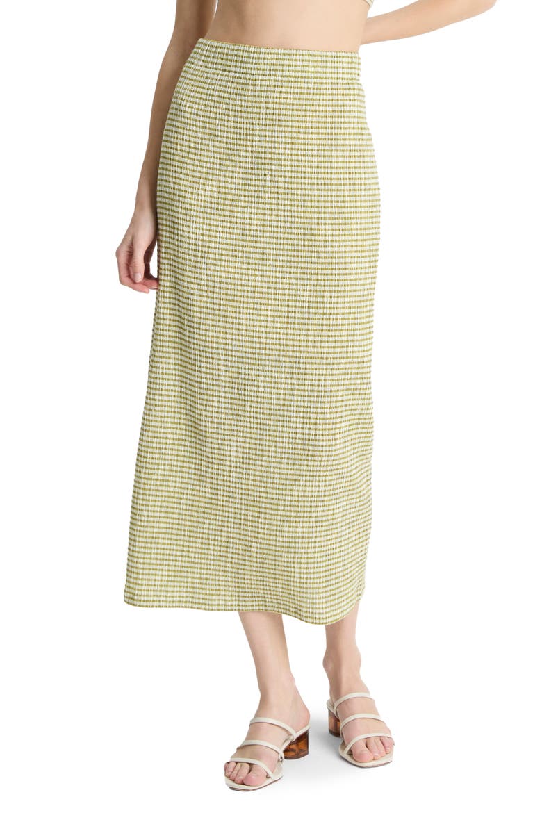 Stripe Midi Skirt, Main, color, HERBARIA COMBO
