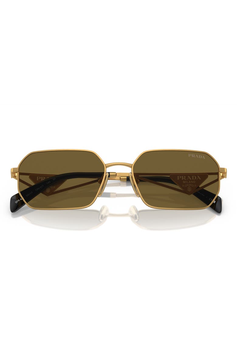 Prada 58mm Irregular Sunglasses, Main, color, Matte Gold