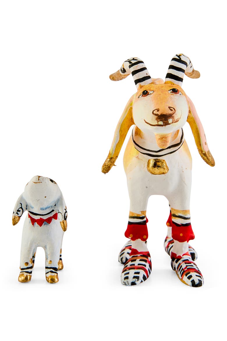 Patience Brewster Mini Goats Ornament, Main, color, BROWN