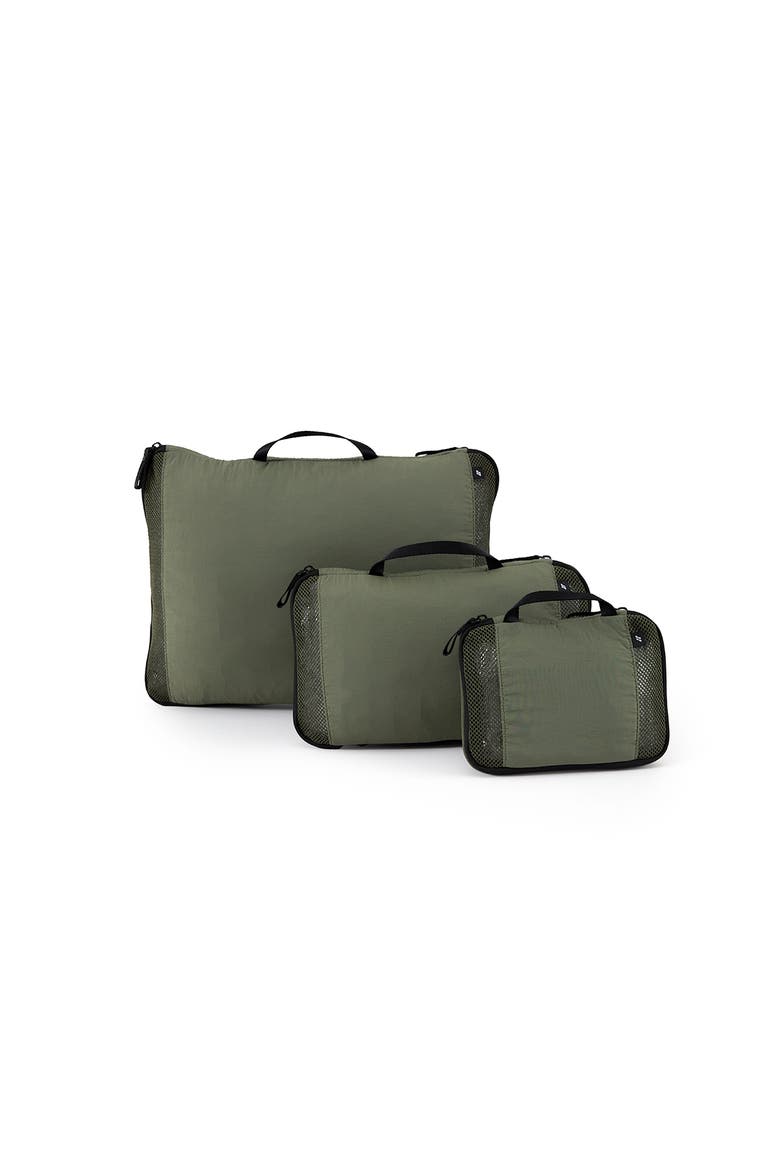 ORDO 3-Piece Compression Packing Cubes for Space-Saving Travel, Main, color, Moss