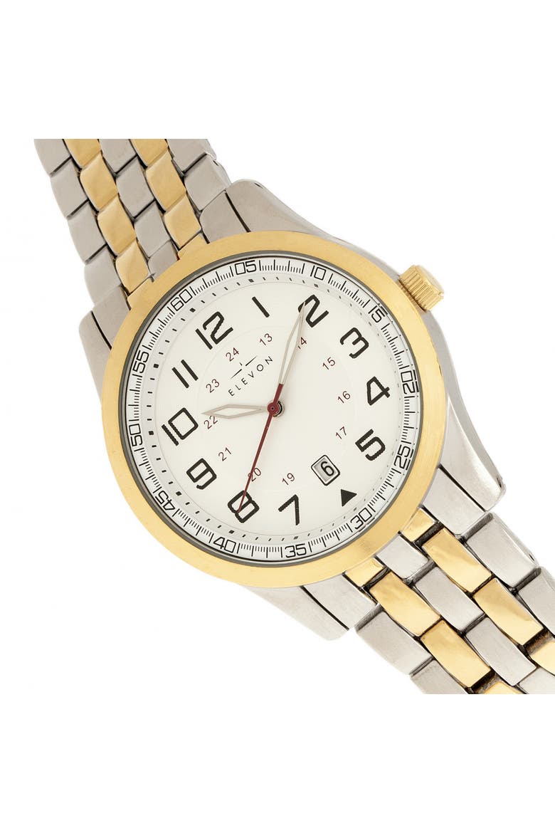 Garrison Bracelet Watch w/Date, Alternate, color, Gold/White