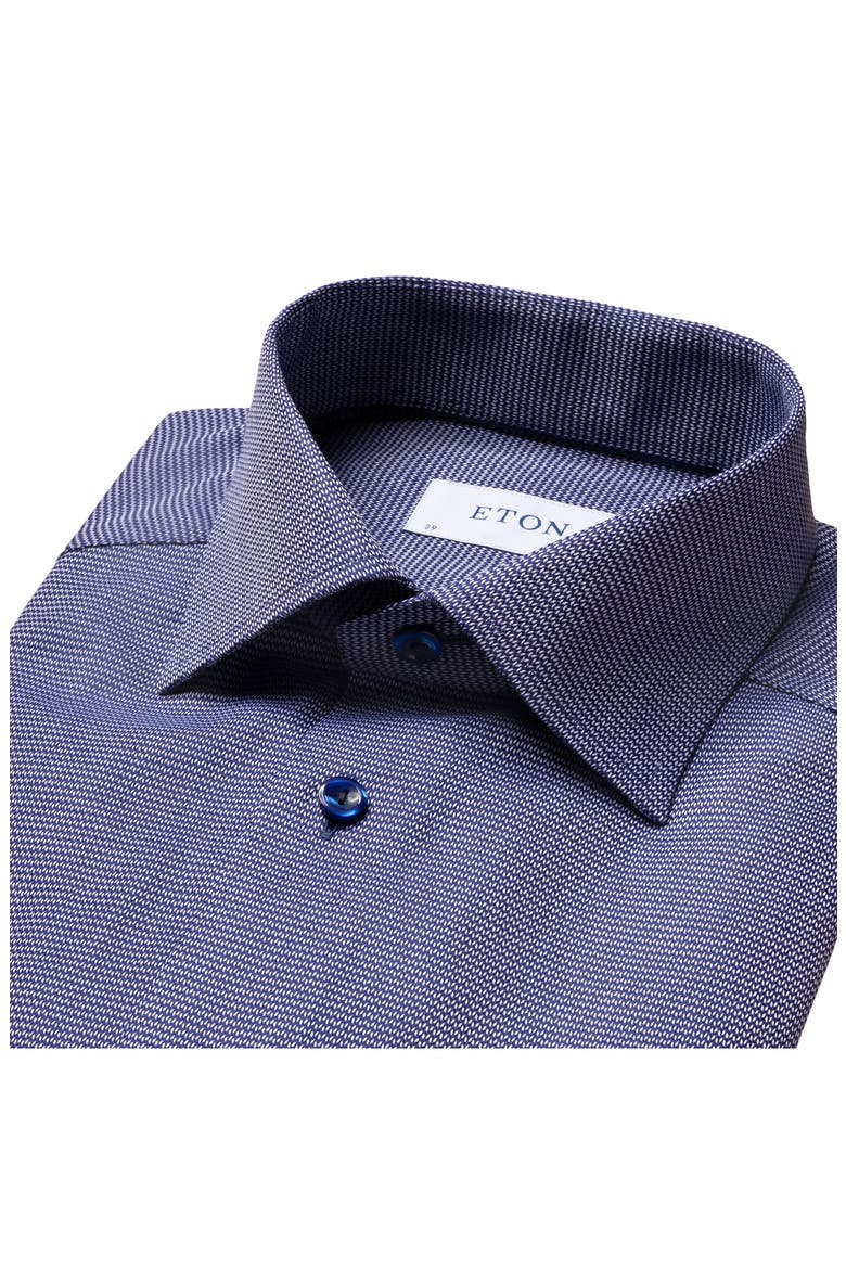 Contemporary Fit Navy Textured Solid Dress Shirt, Alternate, color, BLUE