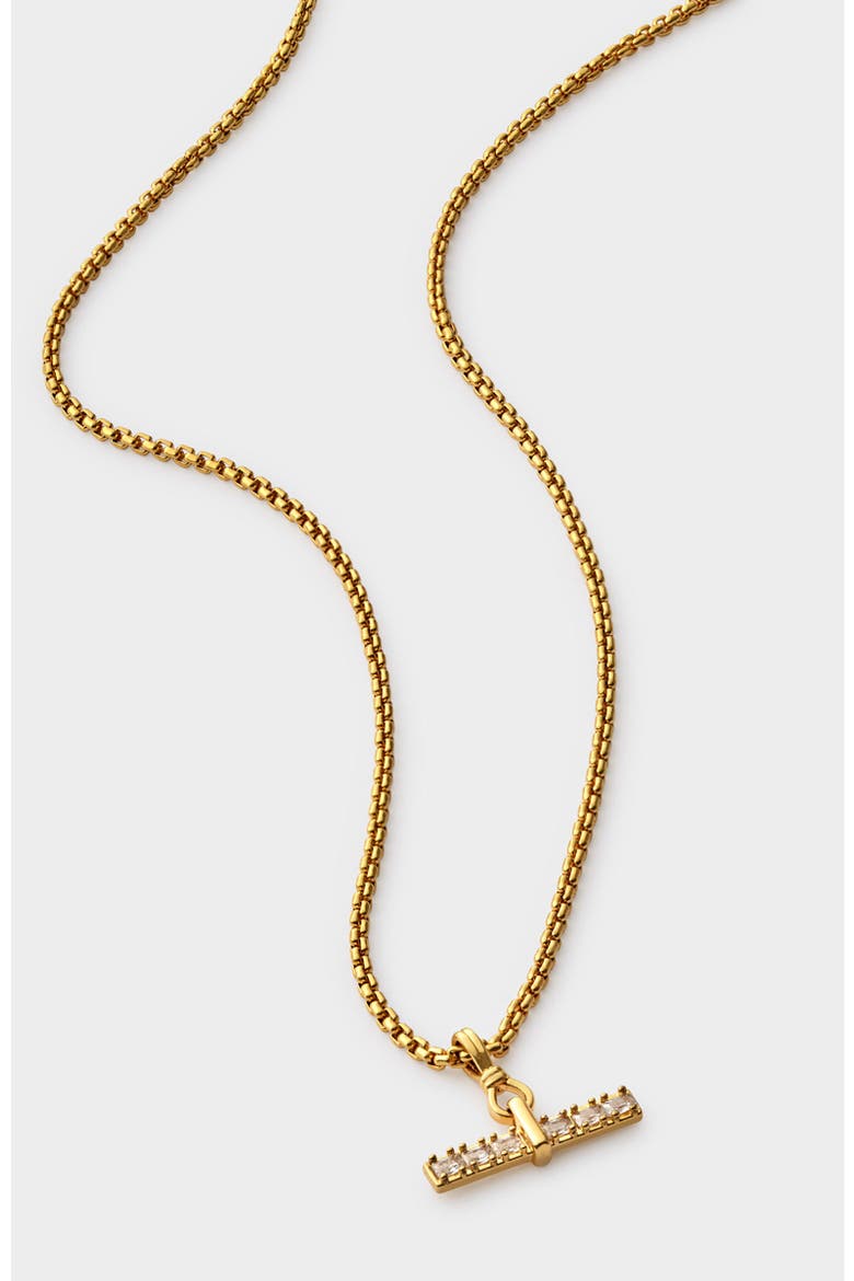 Lustre T-Bar Necklace, Alternate, color, Gold Coated