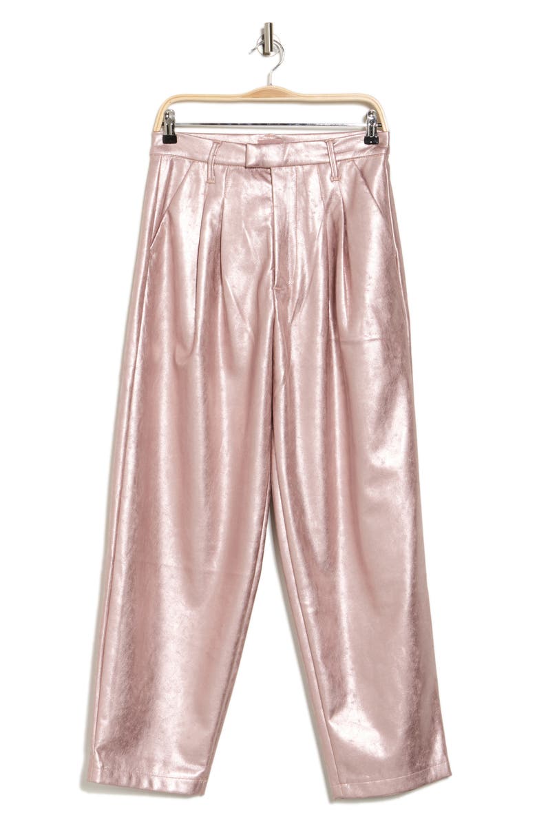 MOTHER The Pleated Metallic Starlet Pants, Alternate, color, Pinky Swear