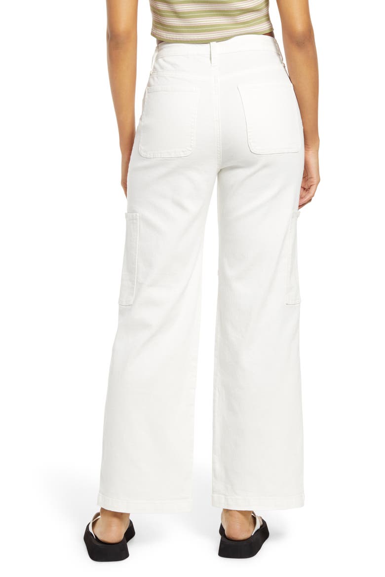 Wide Leg Utility Jeans, Alternate, color, WHITE WASH