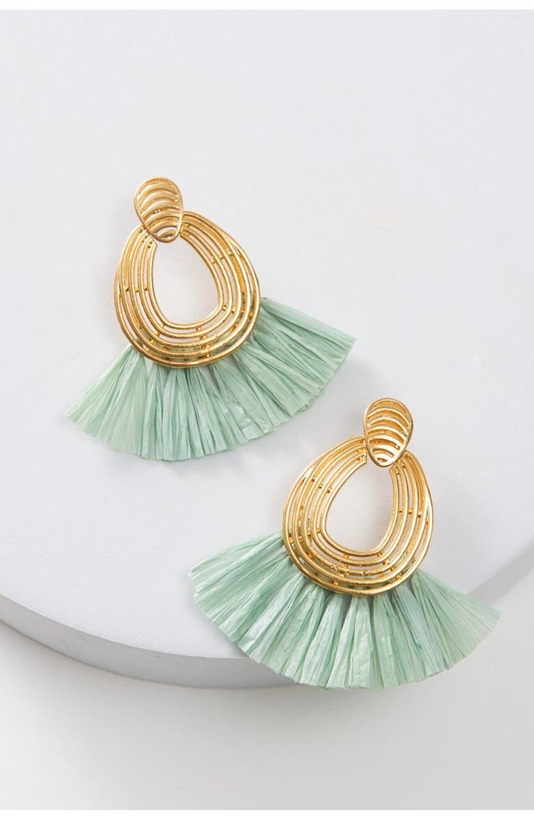 Noonday Collection Lux Raffia Earrings, Main, color, Gold