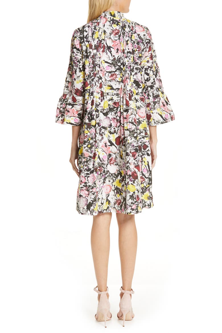 Pop Floral Print Cotton Dress, Alternate, color, WHITE/ PINK