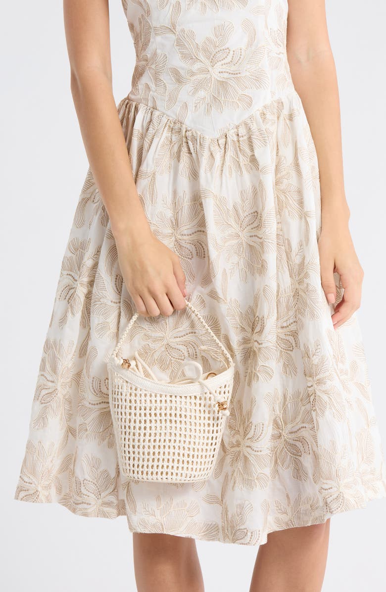 Sam Edelman Marcie Open Weave Small Bucket Crossbody Bag, Alternate, color, Ivory