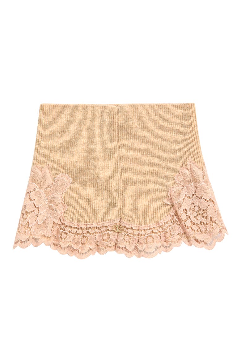 Lace Trim Cashmere Headband, Alternate, color, ALABASTER/ ROSE DUST