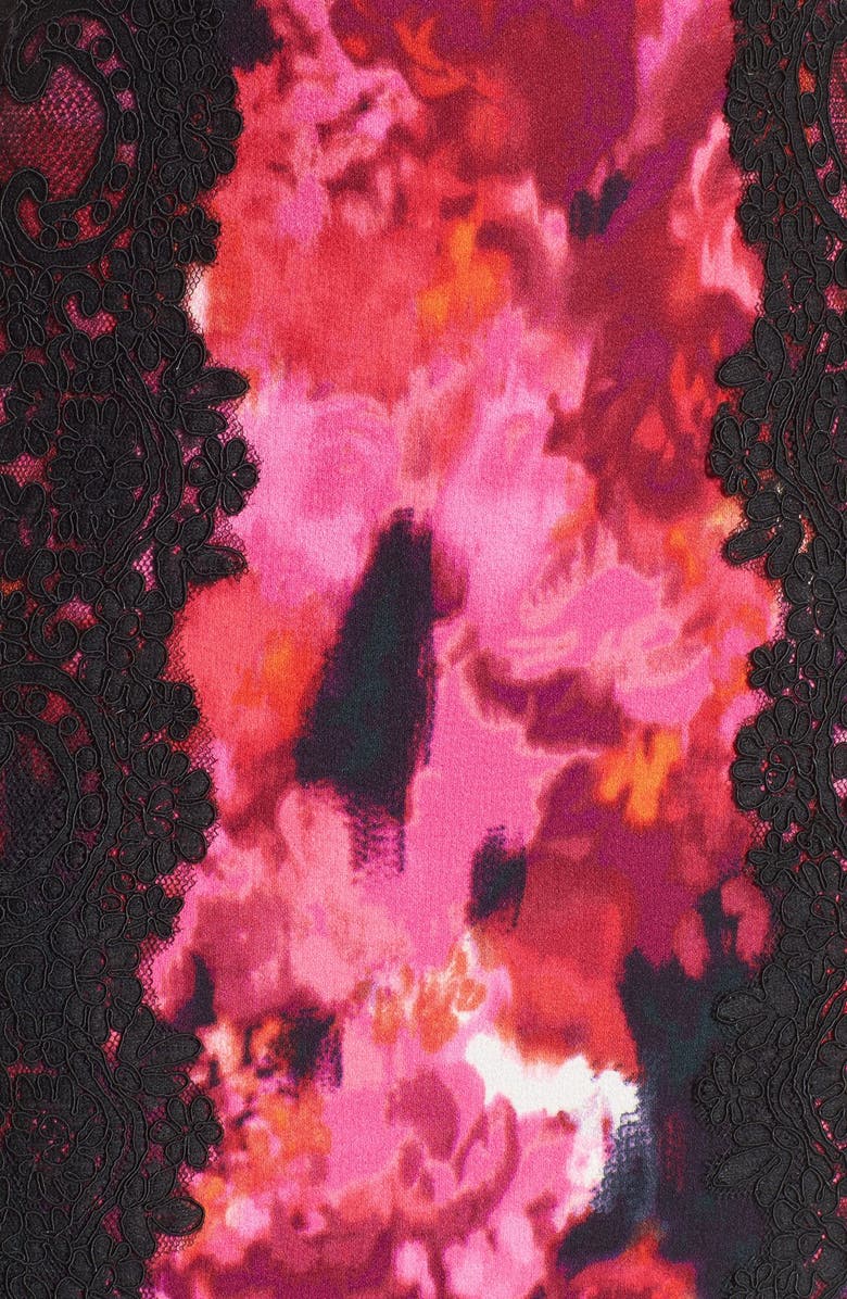 Maggy London Lace & Crepe Sheath Dress, Alternate, color, 