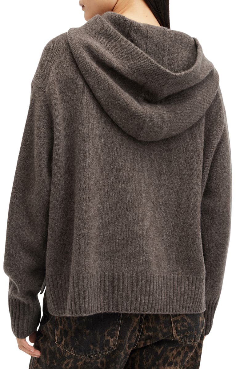 AllSaints Ines Cashmere & Wool Hooded Sweater, Alternate, color, Mocca Brown