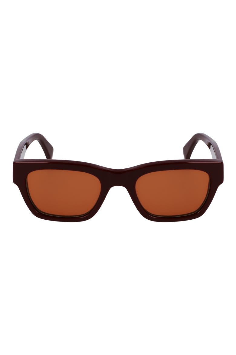 Loxham 52mm Modified Rectangular Sunglasses, Main, color, BURGUNDY