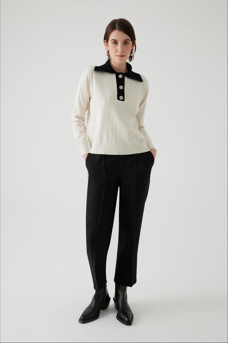 Wide Leg Straight Pants, Main, color, BLACK