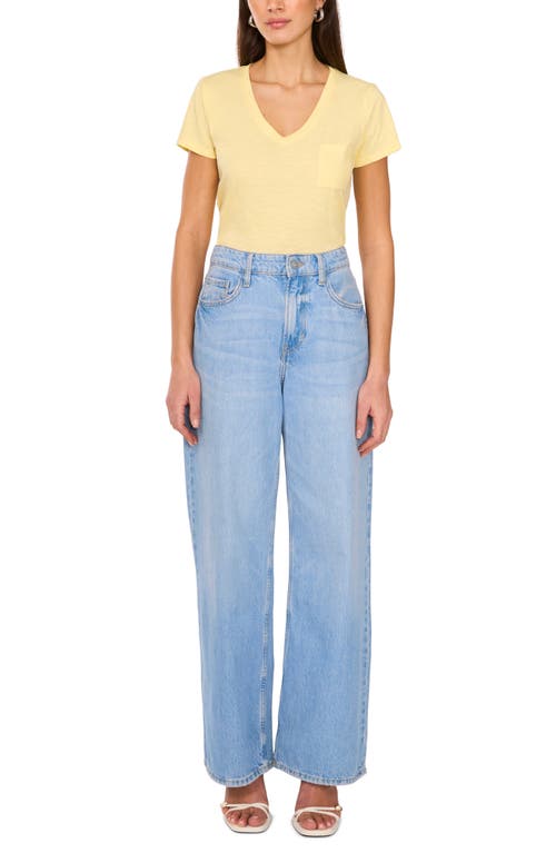 Two By Vince Camuto V-neck Pocket T-shirt In Yellow Rose