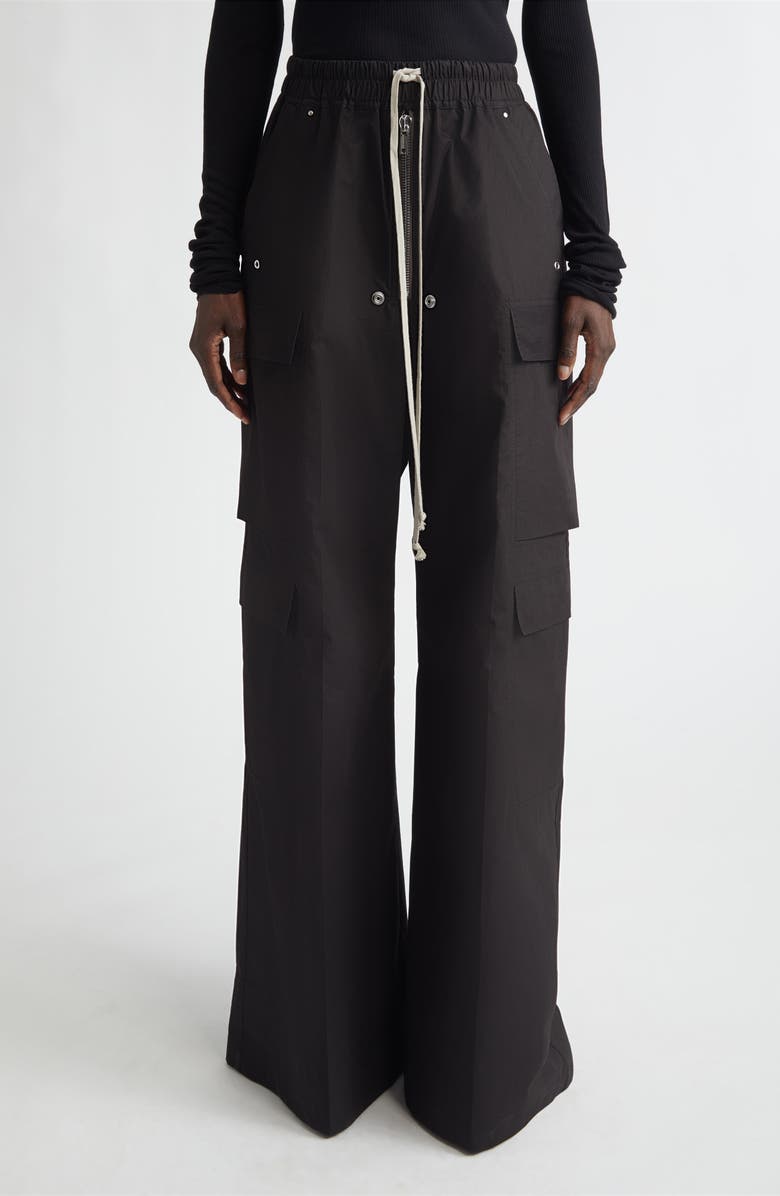 Rick Owens Cargobelas Cotton Cargo Pants, Main, color, Black