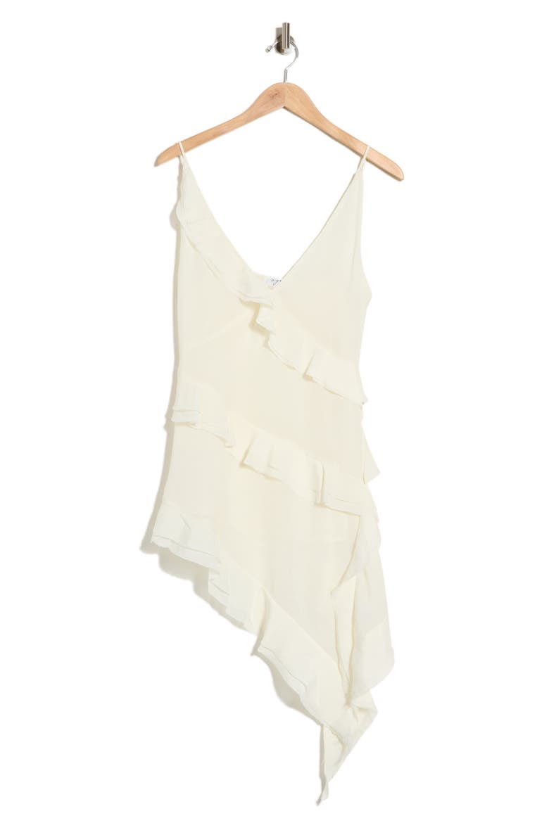 Asymmetrical Ruffle Trim Camisole, Alternate, color, CREME