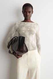 COS Floral-jacquard Lace Top
