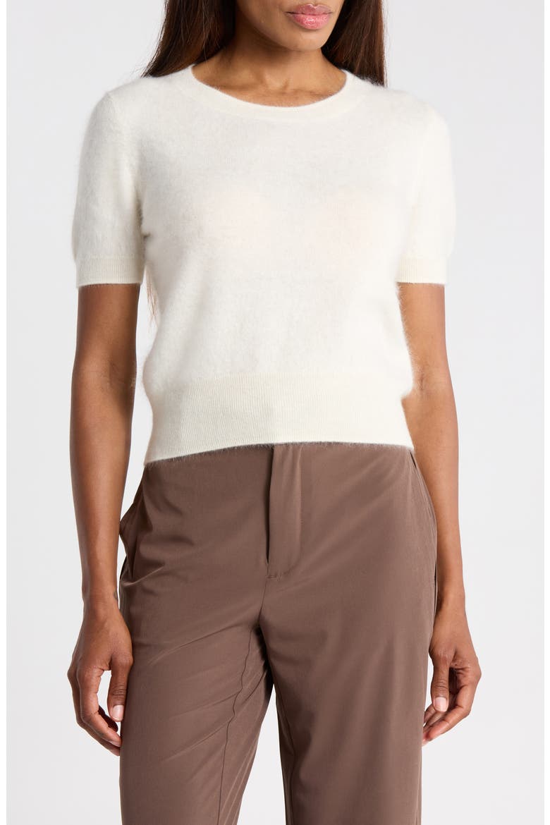 Brushed Cashmere Crewneck Sweater, Main, color, WHITE CLOUD