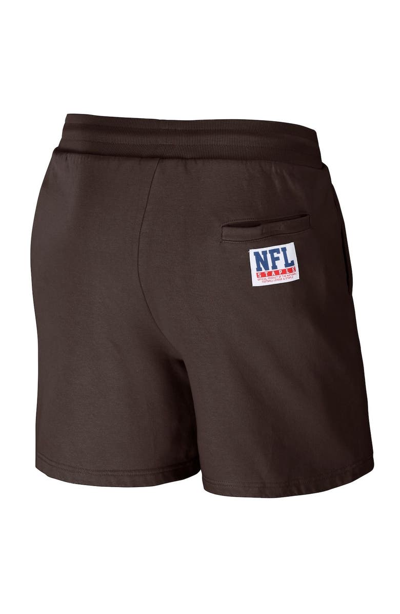STAPLE Men's NFL x Staple Brown Cleveland Browns Throwback Vintage Wash Fleece Shorts, Alternate, color, Brown