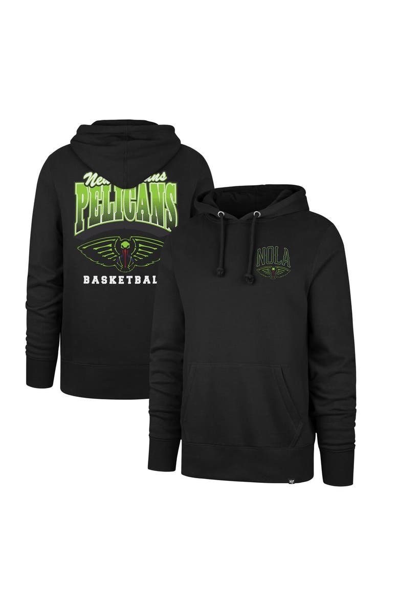 Men's '47 Black New Orleans Pelicans 2025/26 City Edition Jab Step Headline Hoodie, Main, color, Black