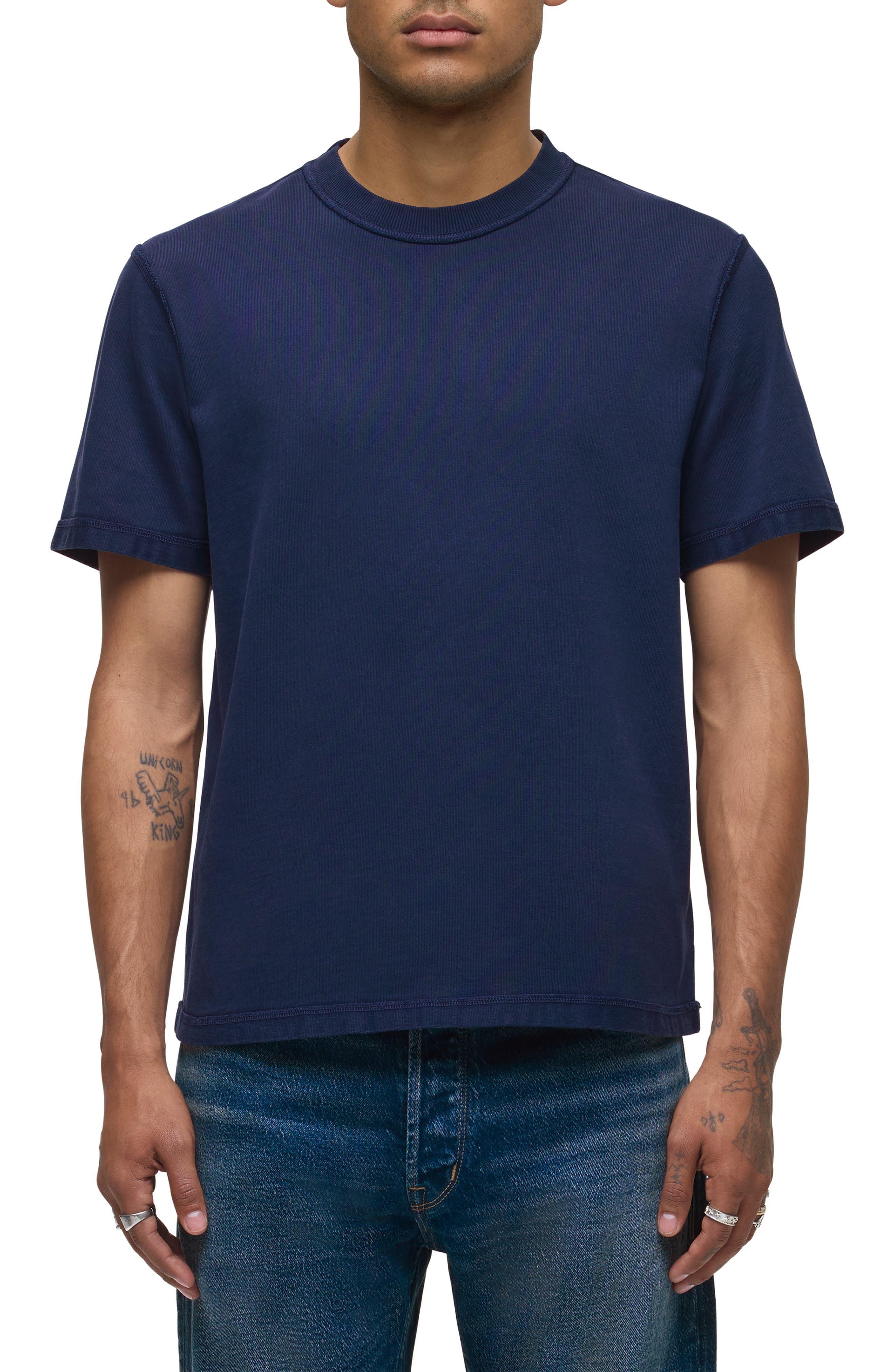 Hudson Jeans Heavyweight Cotton T-shirt In Blue