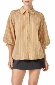English Factory Stripe Balloon Sleeve Shirt