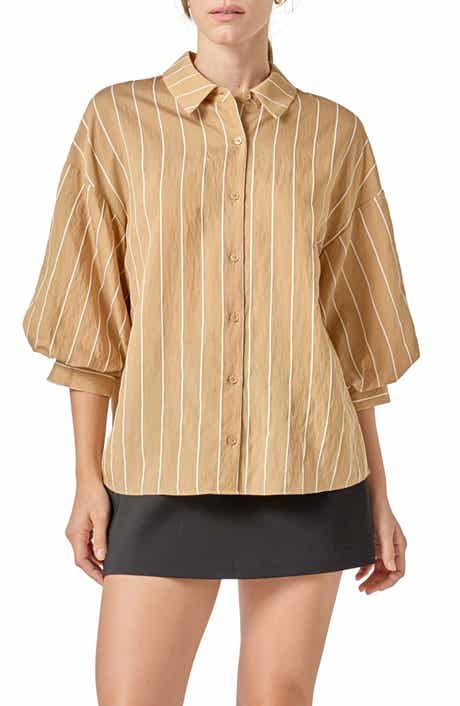 English Factory Stripe Balloon Sleeve Shirt