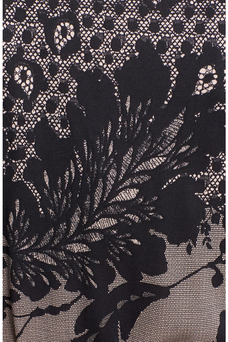'Inari' Silk Wrap Dress, Alternate, color, LACE FLUTER BLACK