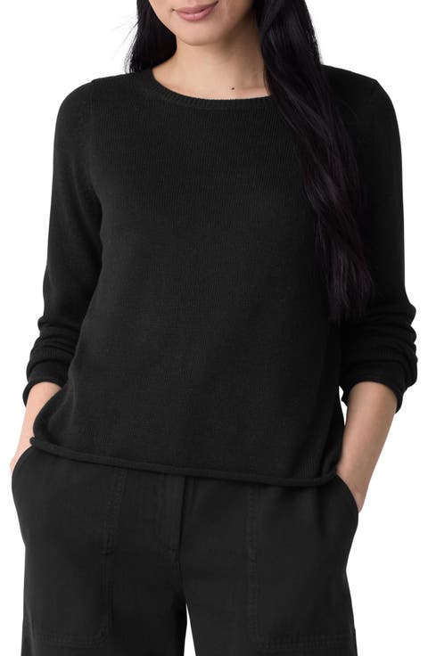 Bateau Neck Cotton Blend Sweater (Regular & Petite)