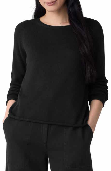 Bateau Neck Cotton Blend Sweater