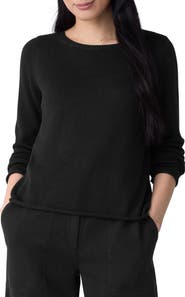 Eileen Fisher Bateau Neck Cotton Blend Sweater