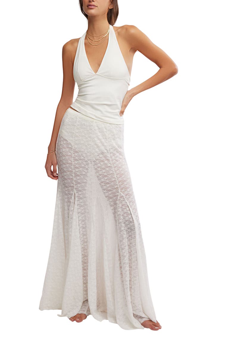 Free People Kiss Kiss Sheer Mesh Maxi Slip Skirt, Alternate, color, 