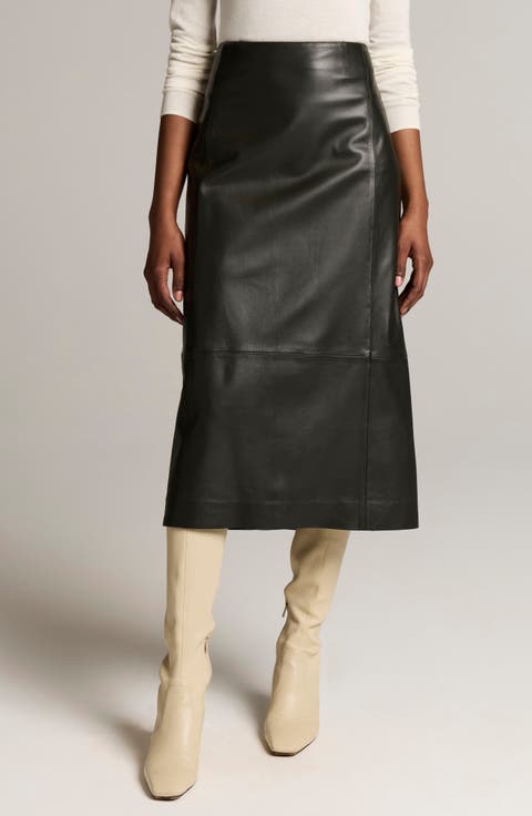 Leather Midi Skirt