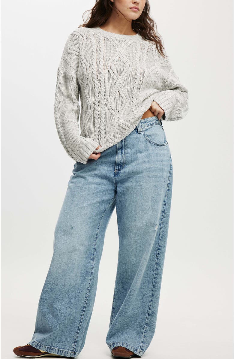 Cotton On Oversized Cable Sweater, Alternate, color,
