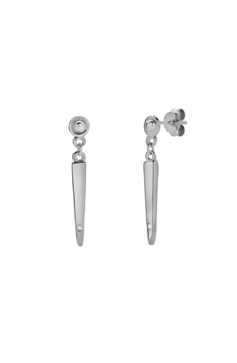 LuvMyJewelry Elvara Sterling Silver 0.02 Ct Natural Diamond Minimal Drop Earrings, Main, color, 925 Sterling Silver