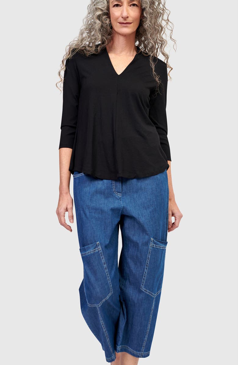 Alembika Essential V-neck Top, Main, color, Black