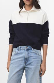 MANGO Bicolour High Collar Sweater