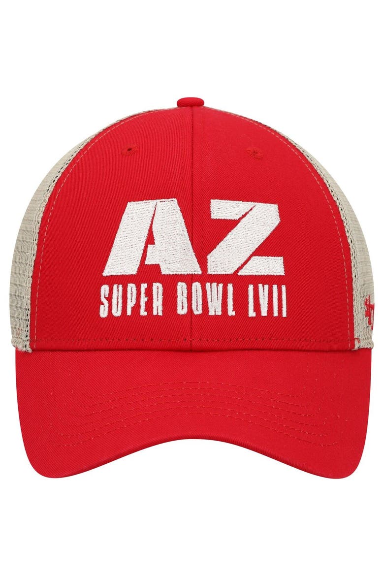 Men's '47 Red/Natural Super Bowl LVII Flagship Wash MVP Snapback Hat, Alternate, color, Red
