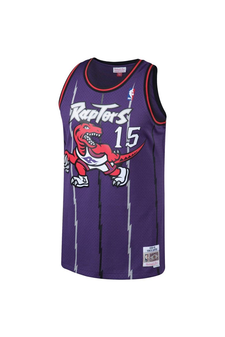 Men's Mitchell & Ness Vince Carter Purple Toronto Raptors 1998/99 Big & Tall Hardwood Classics Swingman Jersey, Alternate, color, Purple