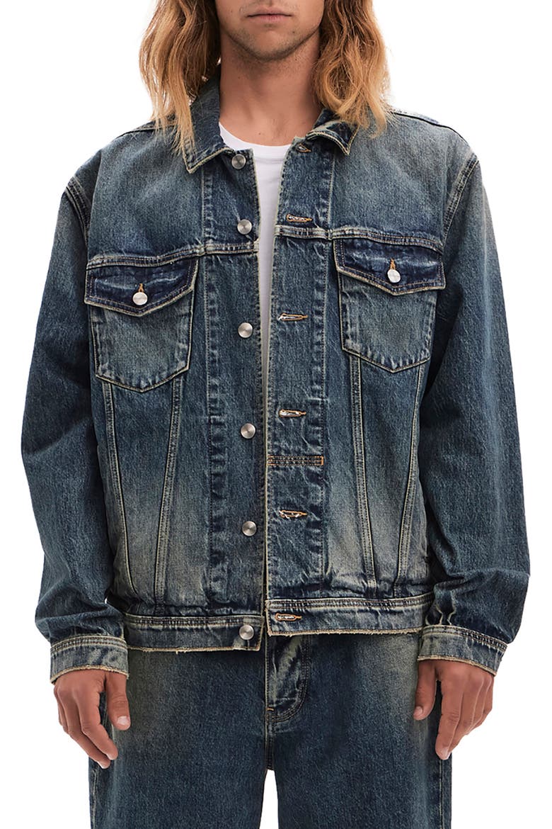 Denim Trucker Jacket, Main, color, MORETTI