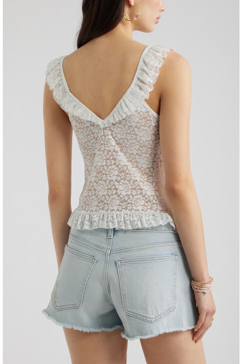 Pretty Lace Ruffle Tank, Alternate, color, WHITE
