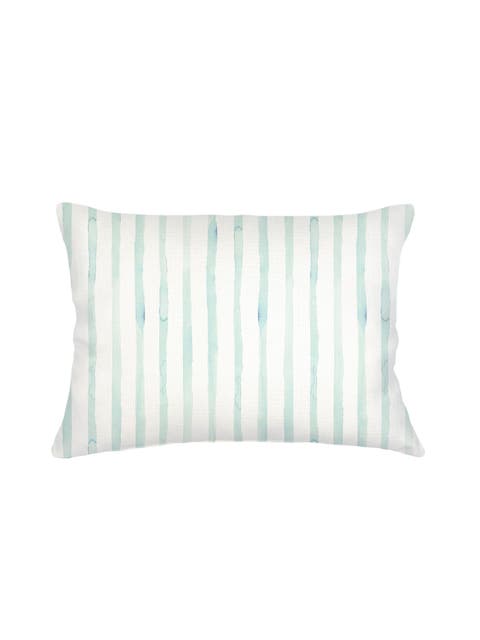 Riviera Striped Linen Pillow with Down Insert