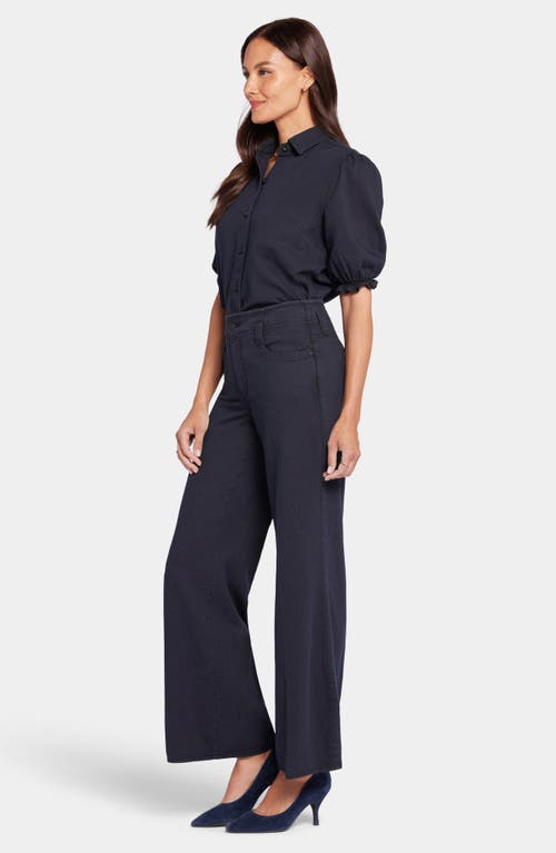 Nydj Teresa Hollywood High Waist Wide Leg Jeans In Overdye Black