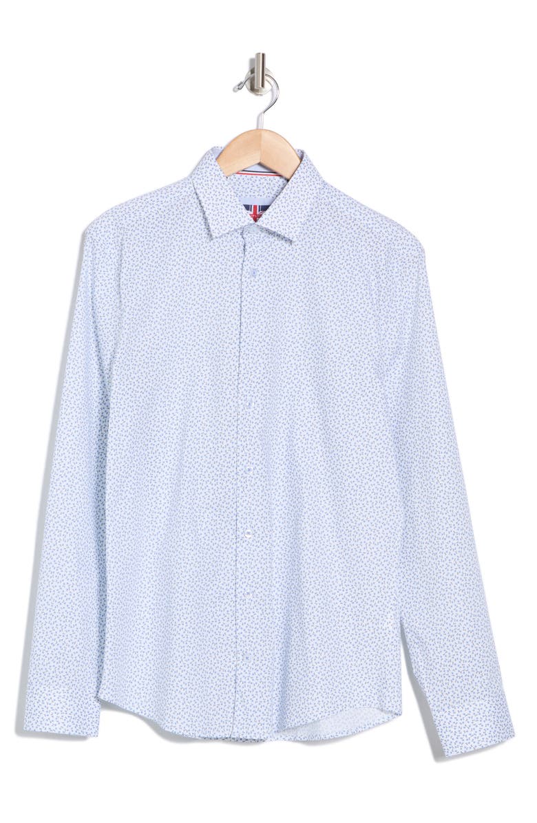 SOUL OF LONDON Stretch Cotton Button Up Shirt, Alternate, color, Blue/ Bleu