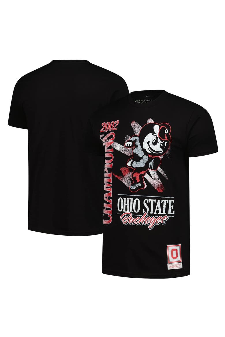 Men's Mitchell & Ness  Black Ohio State Buckeyes Retro Brush Mineral Wash T-Shirt, Main, color, Black