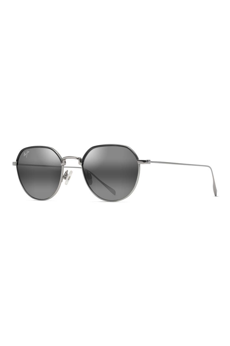 Island Eyes 50mm Mirrored PolarizedPlus2® Square Sunglasses, Alternate, color, TITANIUM