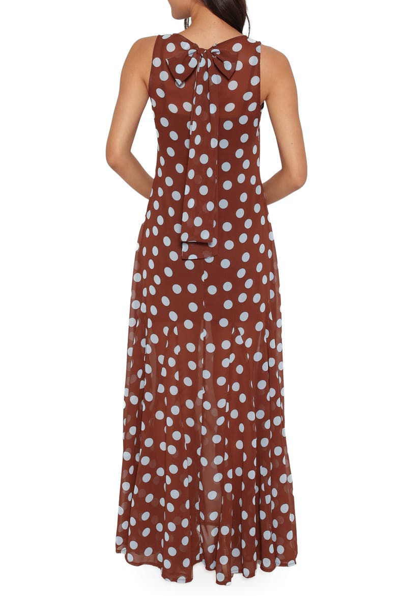 Keani Maxi Dress, Alternate, color, BROWN POLKA DOT