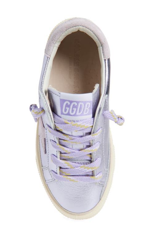 Golden Goose May School Metallic Leather Sneaker In Purple