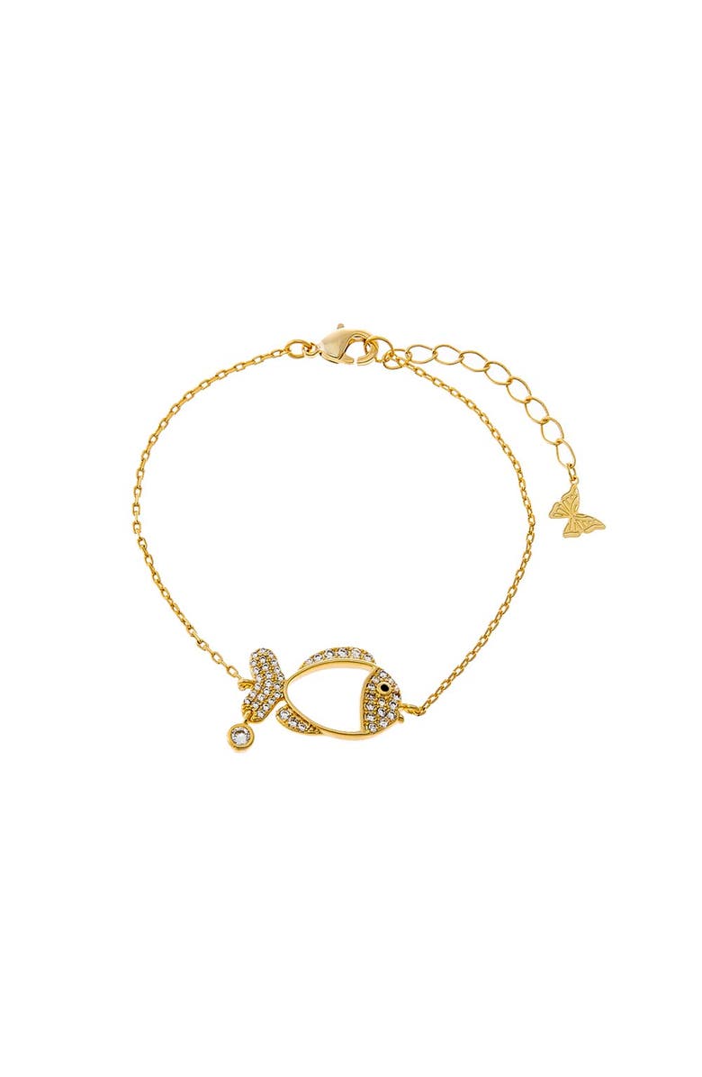 BY ADINA EDEN Dainty Fish Charm Bracelet, Main, color, Gold